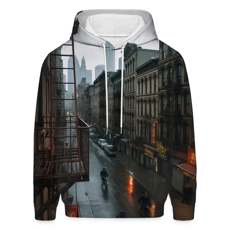 Chinatown Fire Escape View Toward Lower Manhattan After Rain hoodie designs