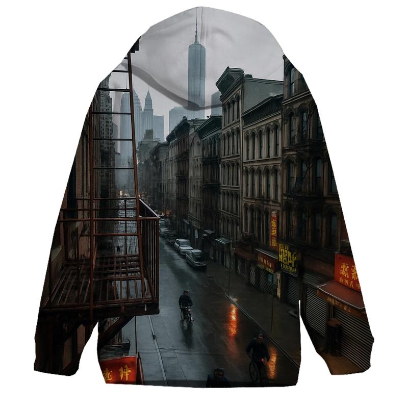 Chinatown Fire Escape View Toward Lower Manhattan After Rain hoodie designs