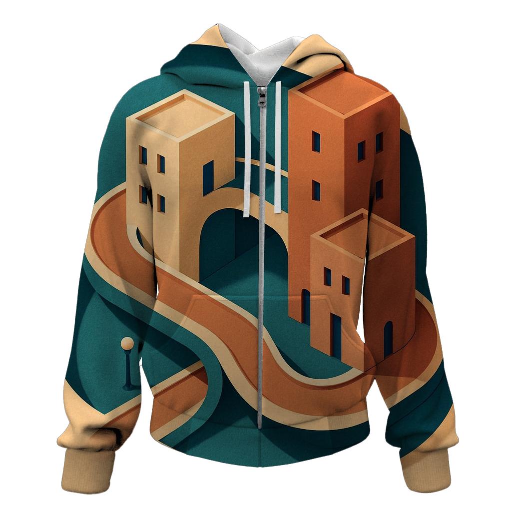 Kinetic Paper Cut City Mirage hoodie styles