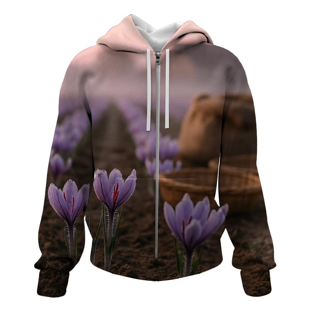 Saffron Crocus Rows After First Frost custom hoodies