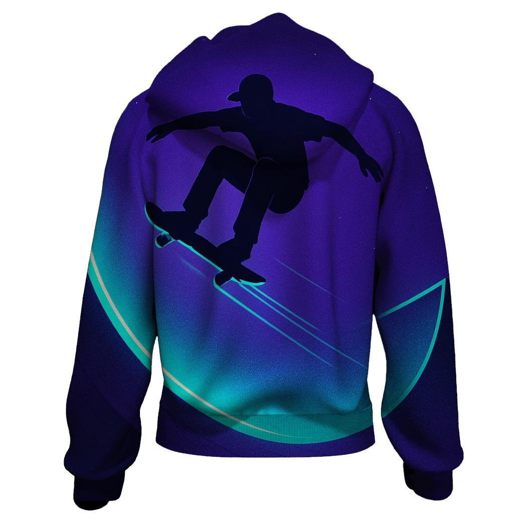 Cosmic Halfpipe Skateboarding Poster hoodie styles