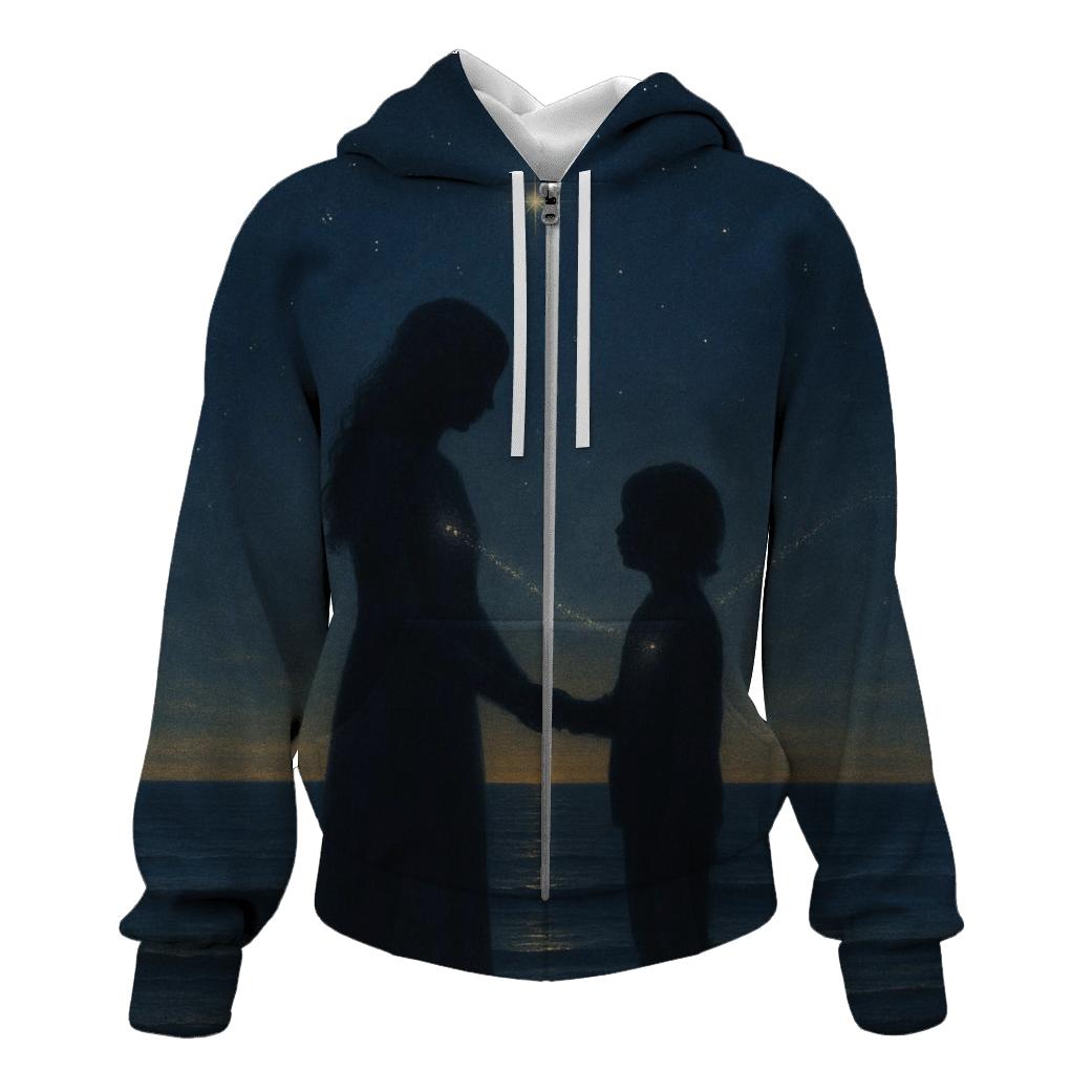 The Quiet North Star A Mothers Love That Always Finds You embroidered hoodies