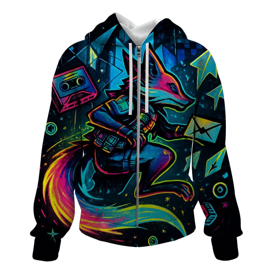 Kaleidoscope Courier Fox graphic hoodies
