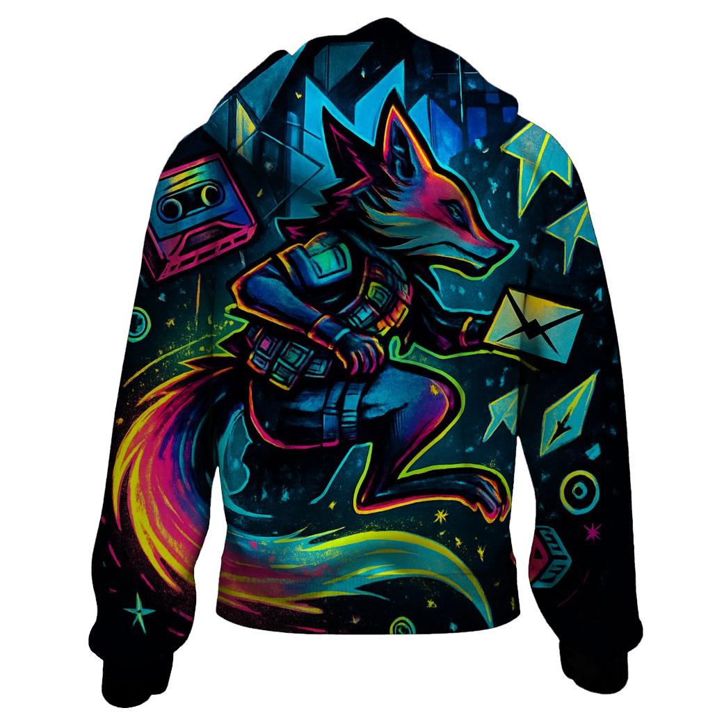 Kaleidoscope Courier Fox graphic hoodies