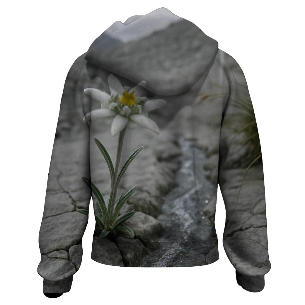 Alpine Edelweiss Beside A Glacial Melt Rill hoodies fashion