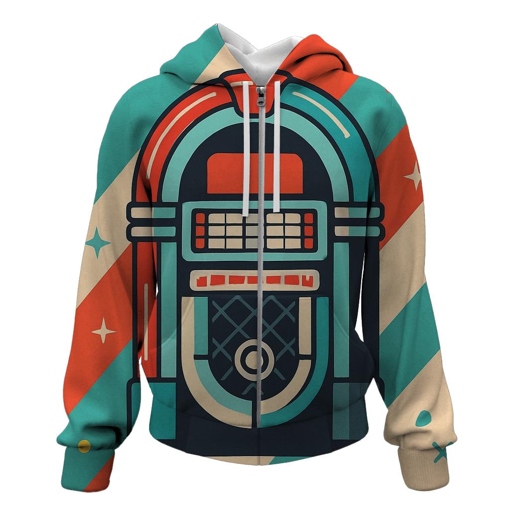 Chrome Diner Jukebox Stripes lightweight hoodies