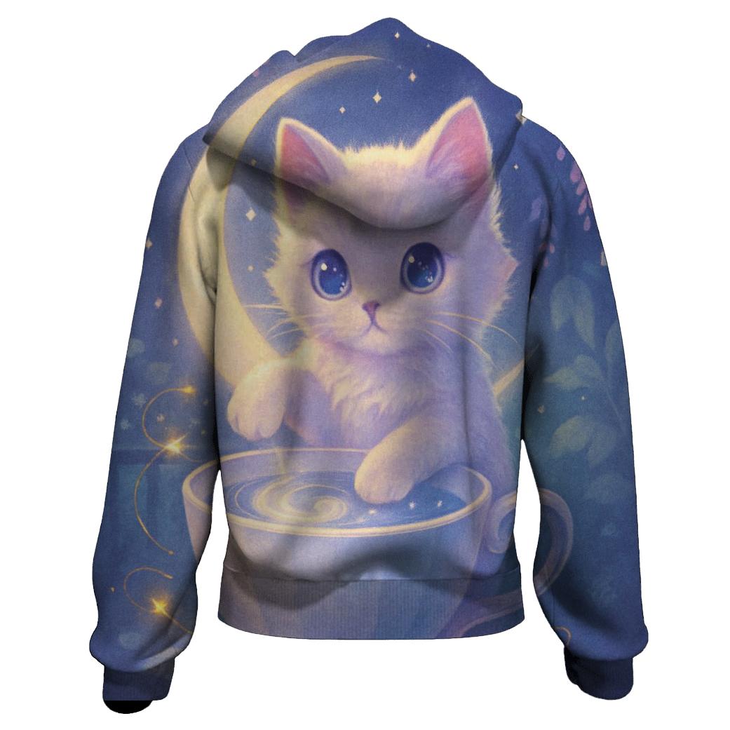Moonlit Teacup Familiar embroidered hoodies