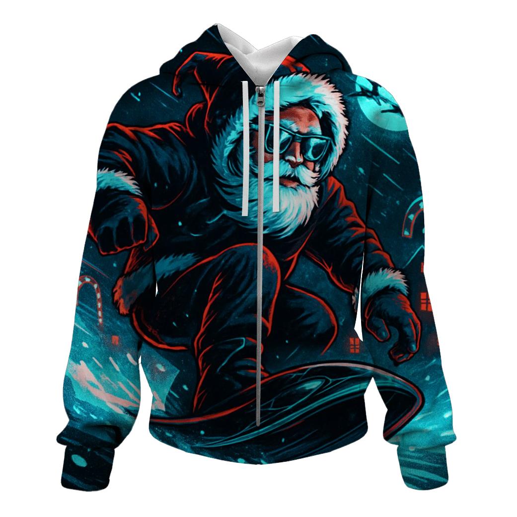 Neon Blizzard Santa Night Rider designer hoodies