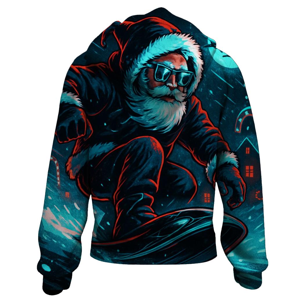 Neon Blizzard Santa Night Rider designer hoodies