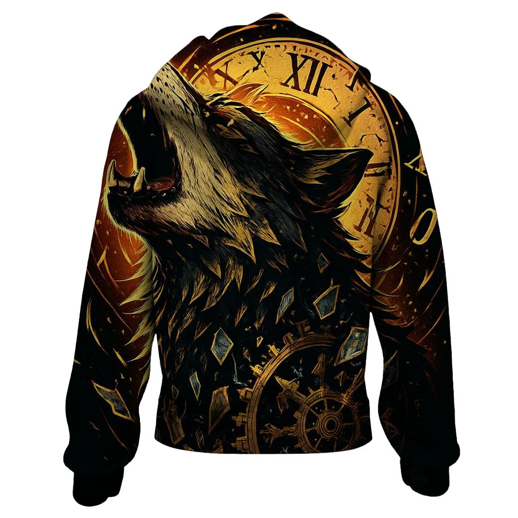 Clockwork Rift Howl Wolf graphic hoodies