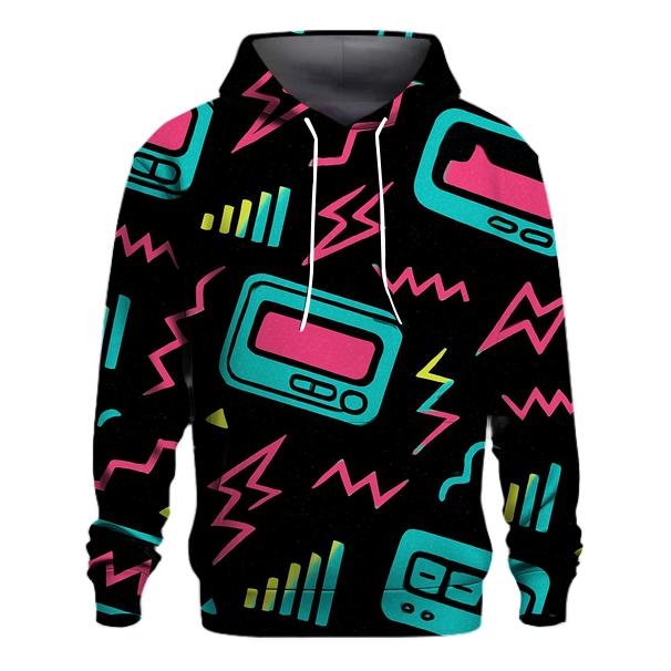 Neon Pager Signal Pattern hoodies fashion