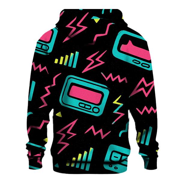 Neon Pager Signal Pattern hoodies fashion