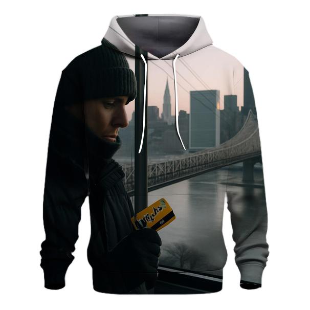 Roosevelt Island Tram Window Skyline At Winter Dawn custom hoodies