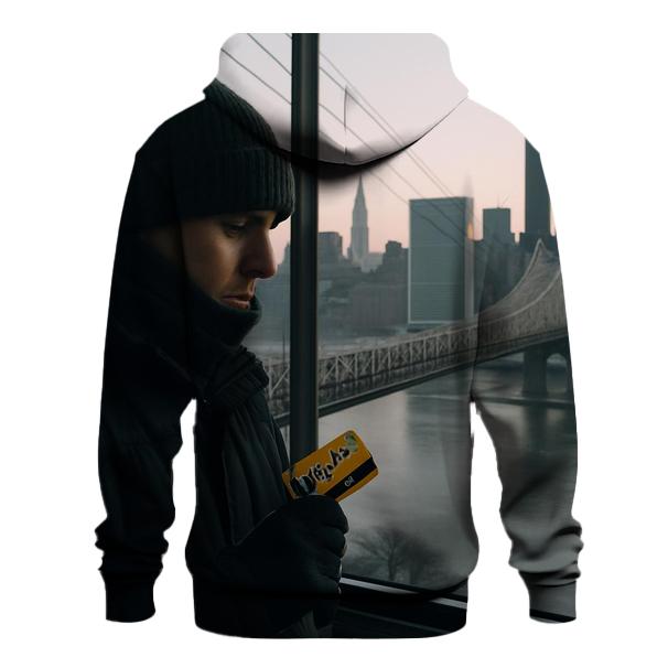 Roosevelt Island Tram Window Skyline At Winter Dawn custom hoodies