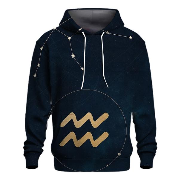 Aquarius Sidereal Water Bearer Star Chart hoodies fashion