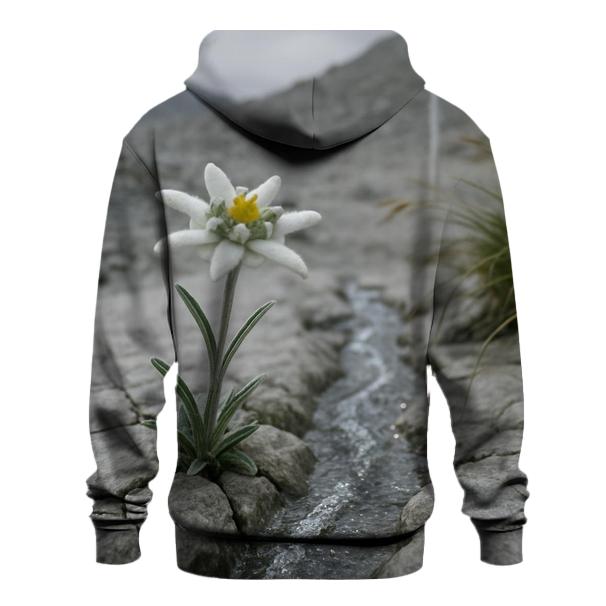 Alpine Edelweiss Beside A Glacial Melt Rill hoodie trends
