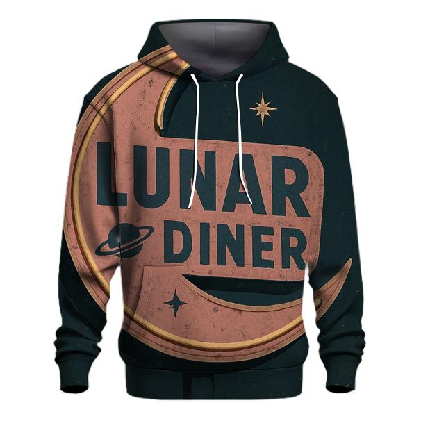 Retro Lunar Diner Neon Sign Print hoodies fashion