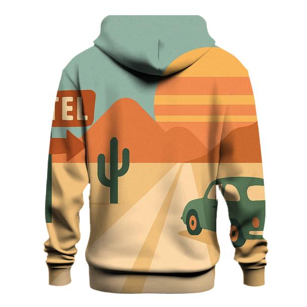 Sunbaked Desert Road Trip Icons lightweight hoodies