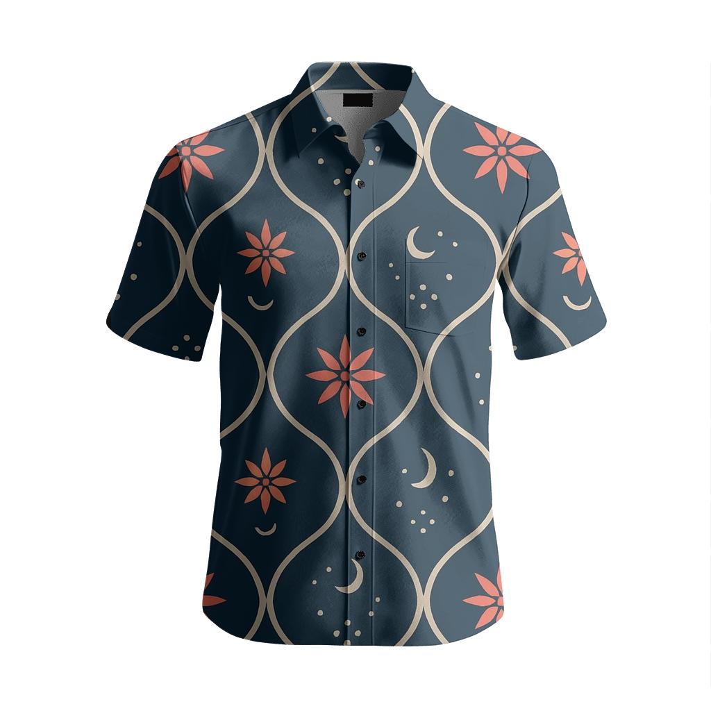 Celestial Ogee Starflower Lattice personalized embroidery shirts
