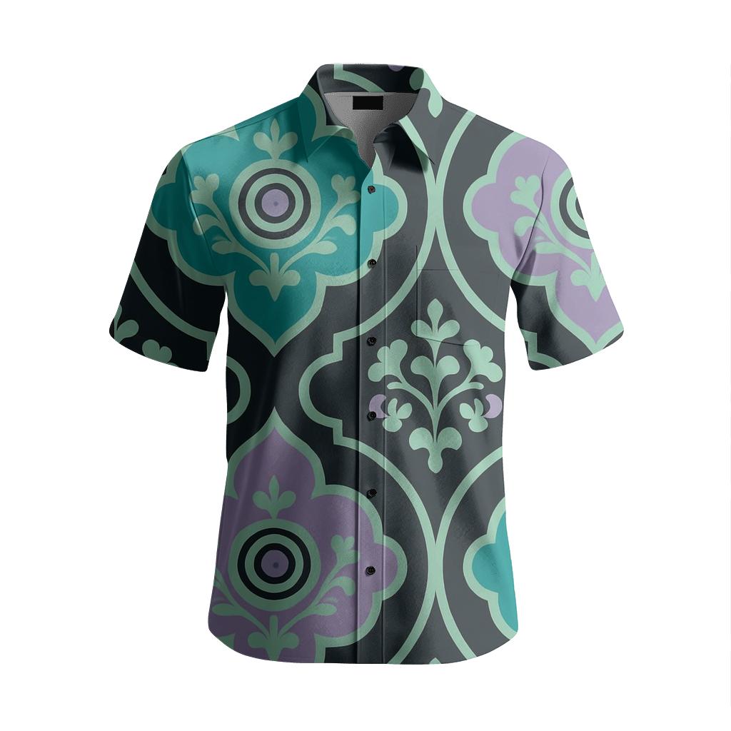 Aurora Quatrefoil Orbit Damask stylish threadwork shirts