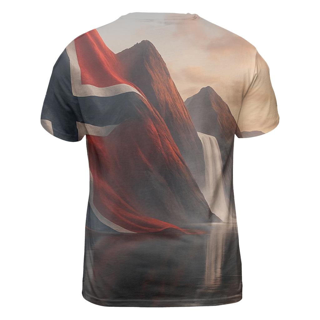 Aurora Fjord Flag Of Norway unique graphic print tees