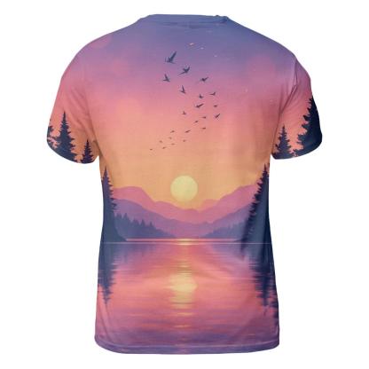Glass Lake Afterglow Cove creative print fashion shirts
