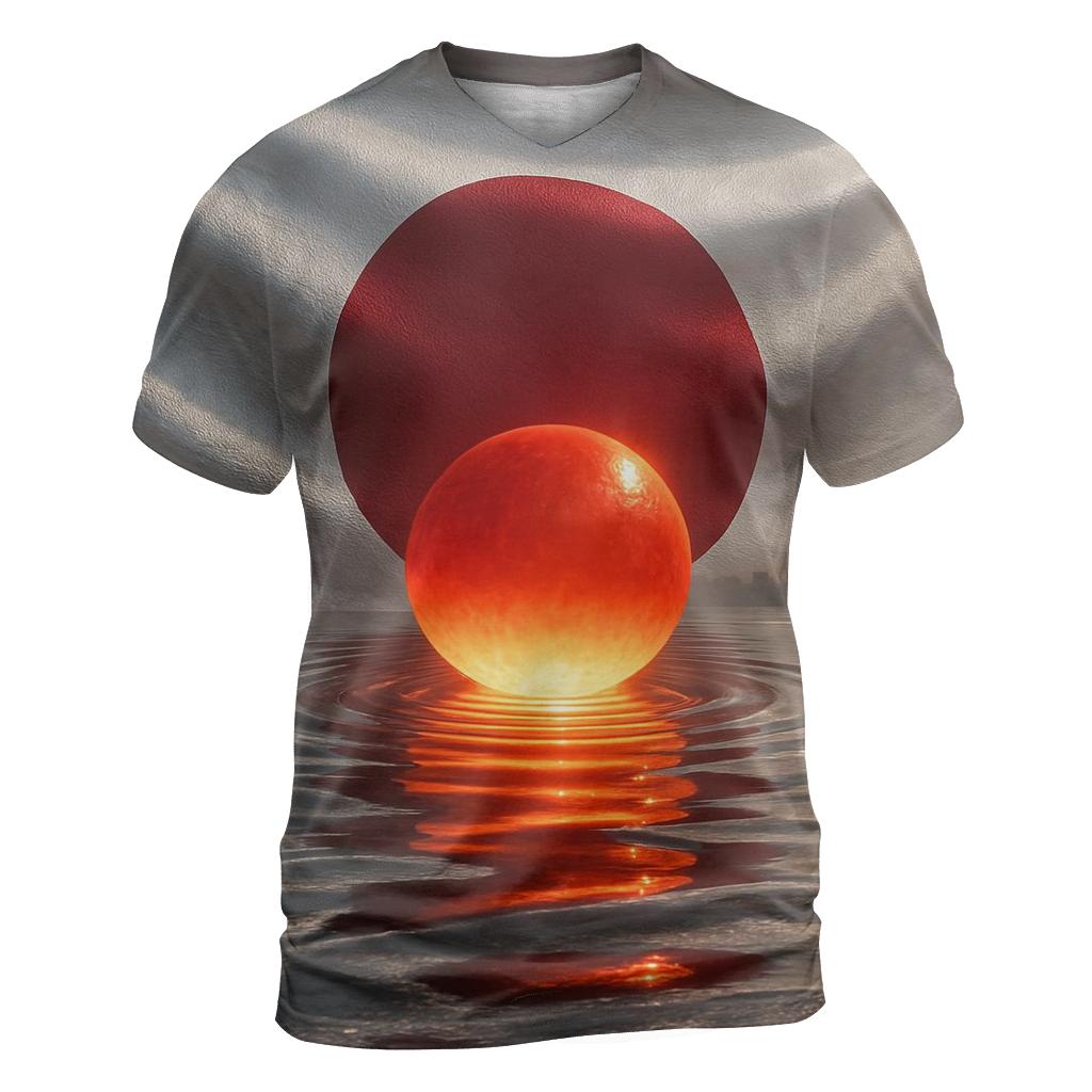 Metallic Rising Sun Over Tokyo Bay personalized full print shirts
