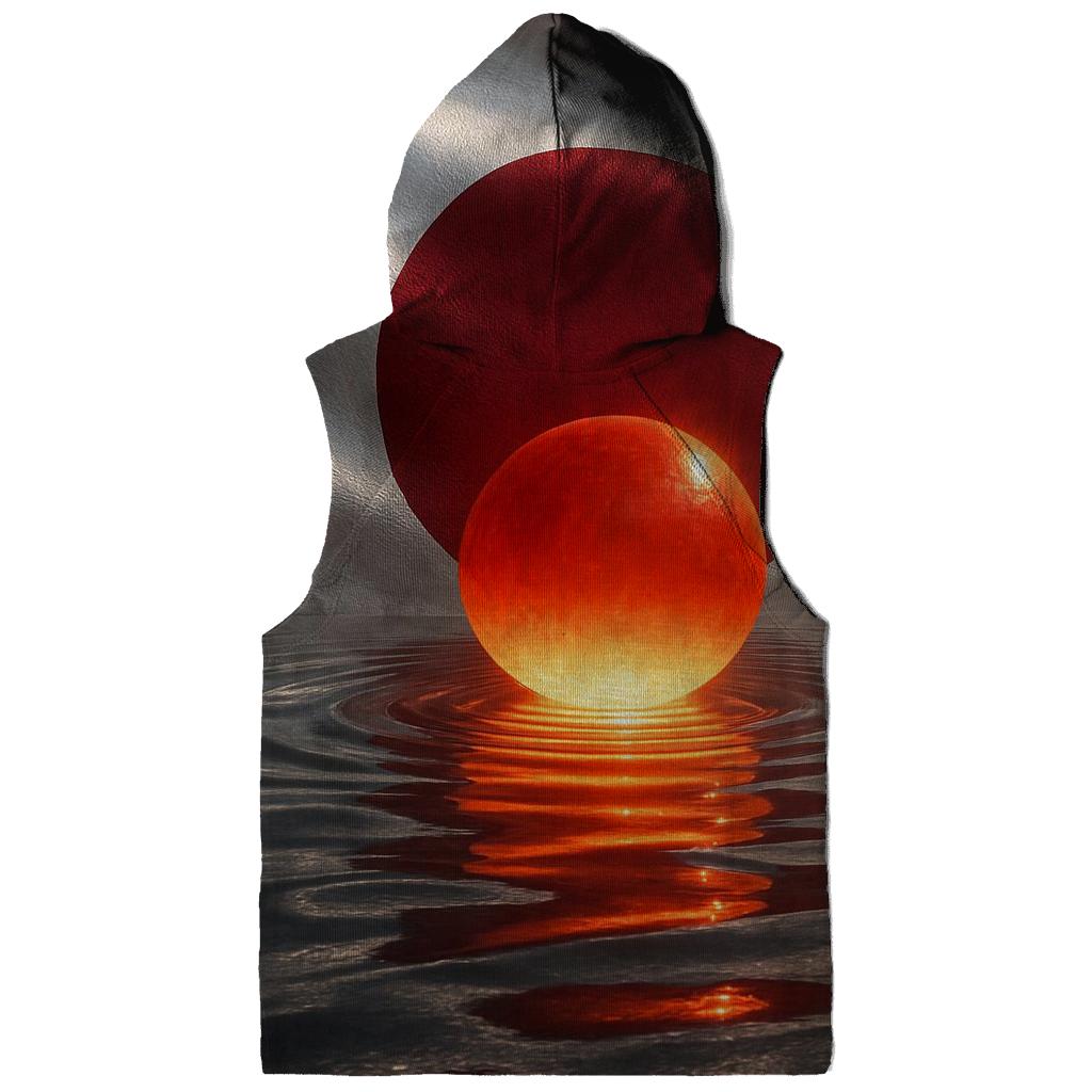 Metallic Rising Sun Over Tokyo Bay designer hoodies