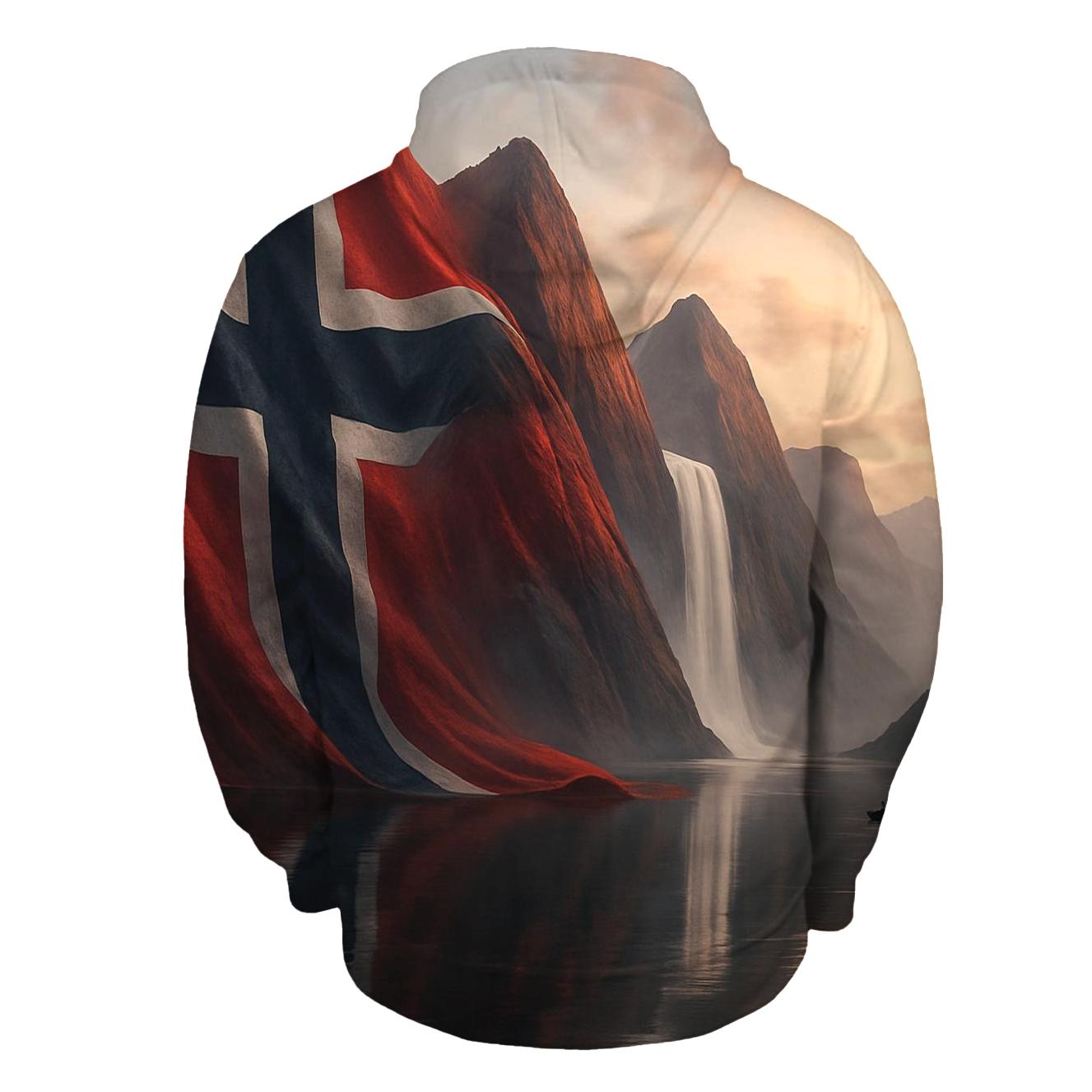 Aurora Fjord Flag Of Norway custom hoodies