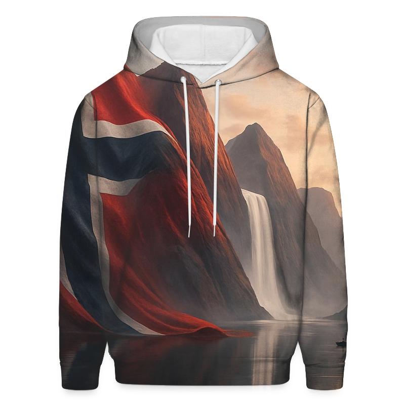 Aurora Fjord Flag Of Norway graphic hoodies