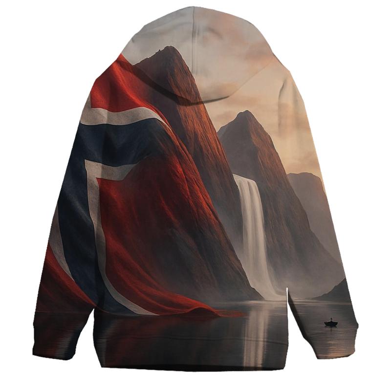 Aurora Fjord Flag Of Norway graphic hoodies