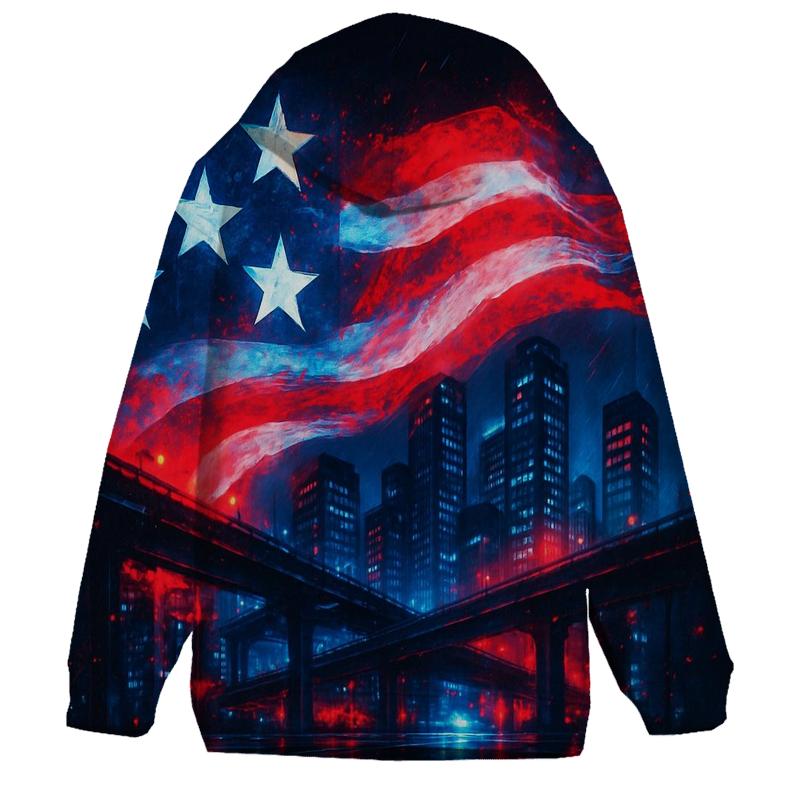 Neon Skyline Flag Mirage pullover hoodies