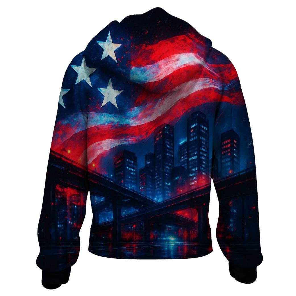 Neon Skyline Flag Mirage hoodie trends