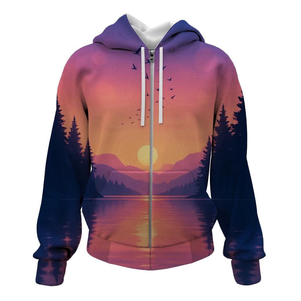 Glass Lake Afterglow Cove zip-up hoodies