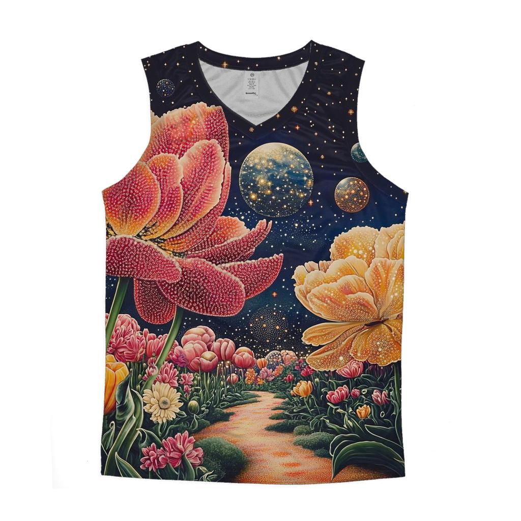 Yayoi Kusama Inspired Planets And Polka Dot Garden cotton sleeveless tops