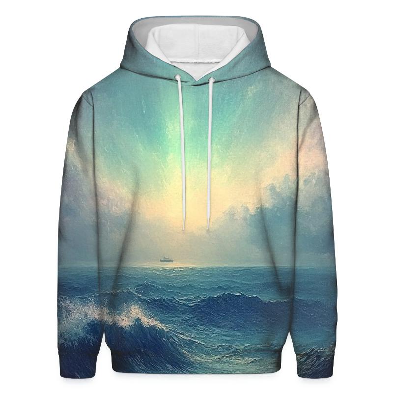 J M W Turner Inspired Aurora Over Stormy Sea hoodie designs