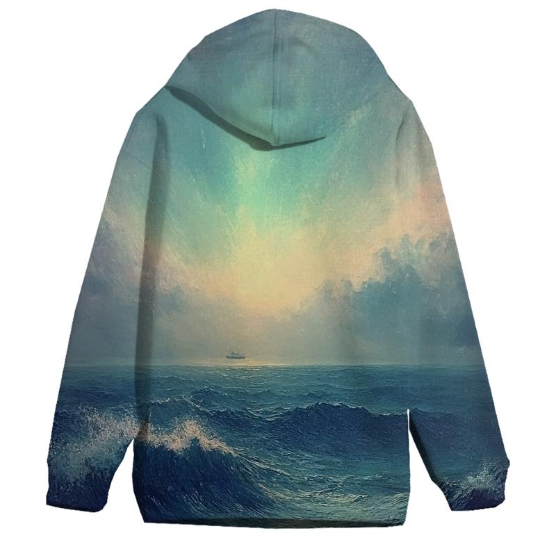 J M W Turner Inspired Aurora Over Stormy Sea hoodie designs