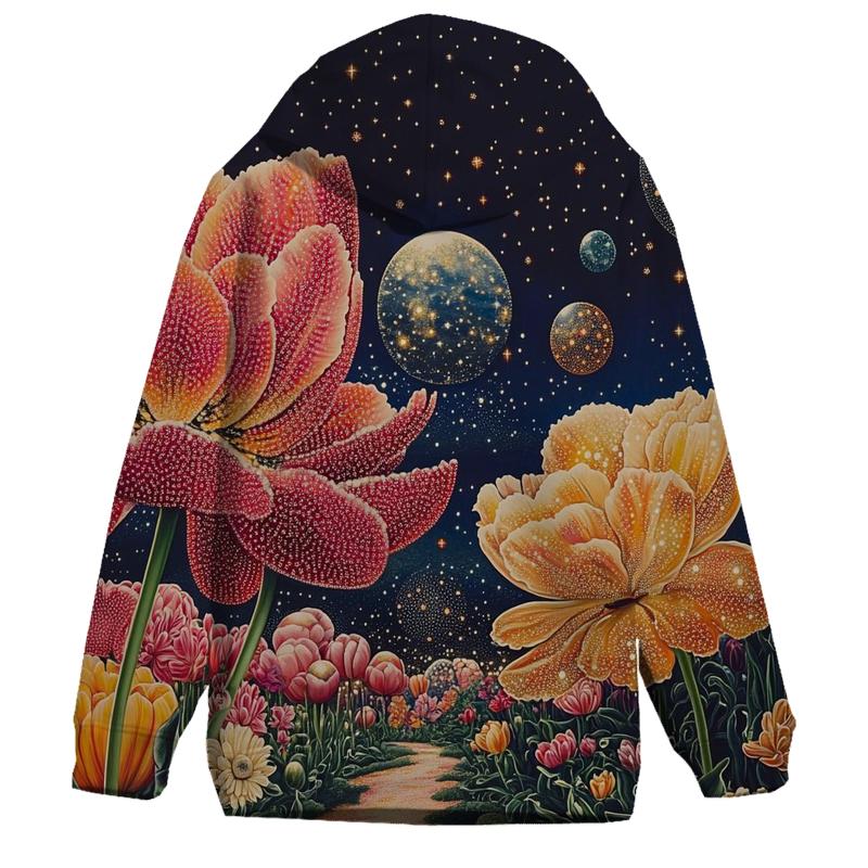 Yayoi Kusama Inspired Planets And Polka Dot Garden embroidered hoodies
