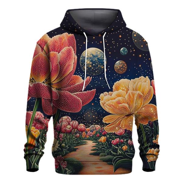 Yayoi Kusama Inspired Planets And Polka Dot Garden heavyweight hoodies