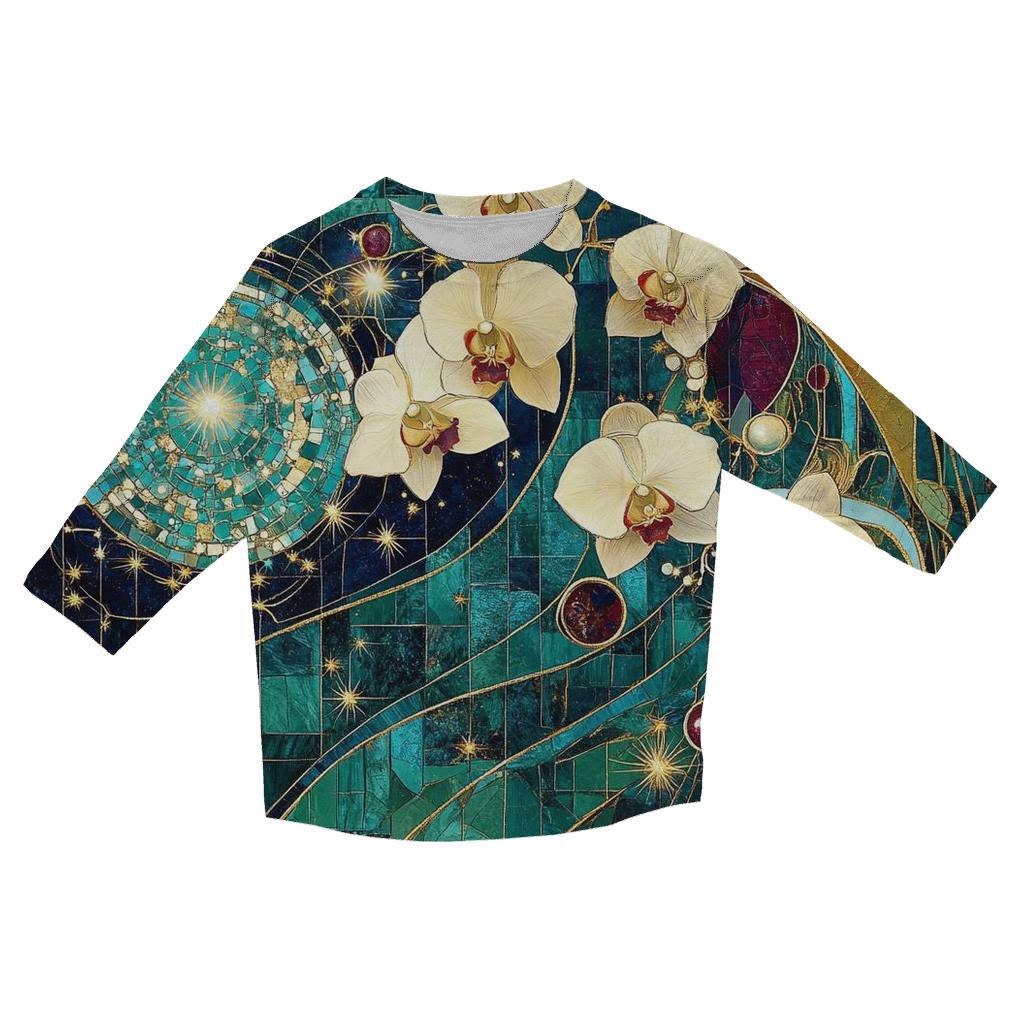 Gustav Klimt Inspired Celestial Garden Of Orchids cotton quarter sleeve shirts