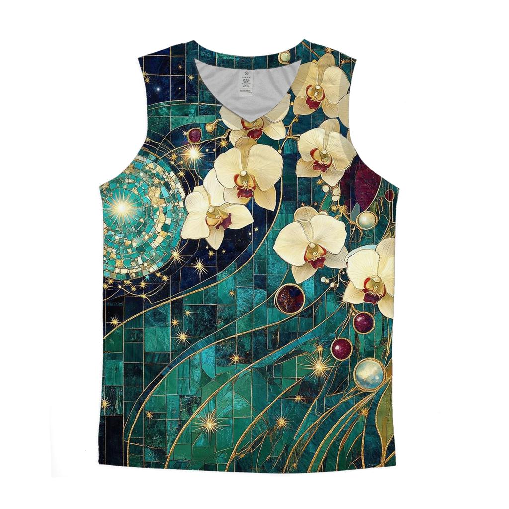 Gustav Klimt Inspired Celestial Garden Of Orchids designer workout tanks