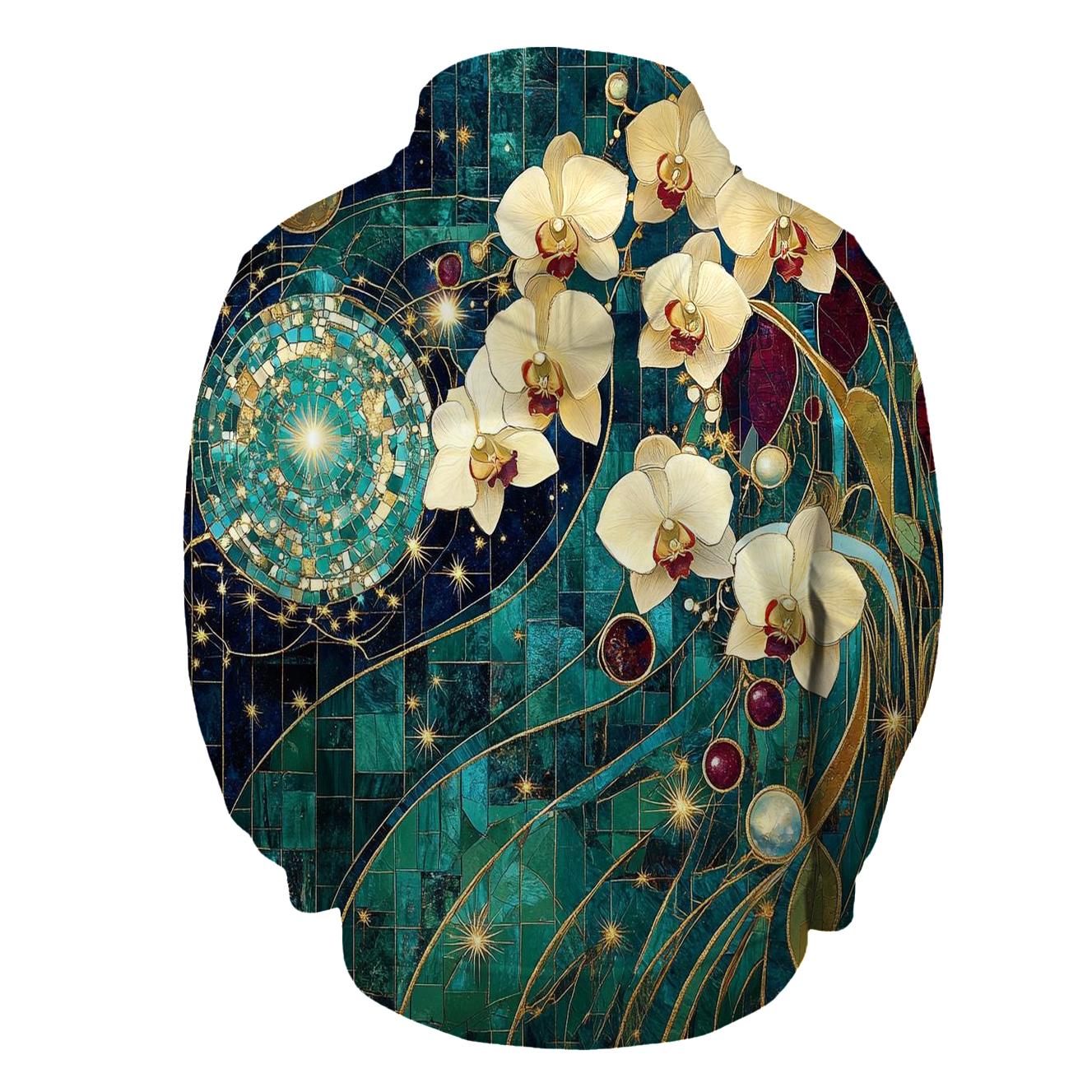 Gustav Klimt Inspired Celestial Garden Of Orchids premium hoodies