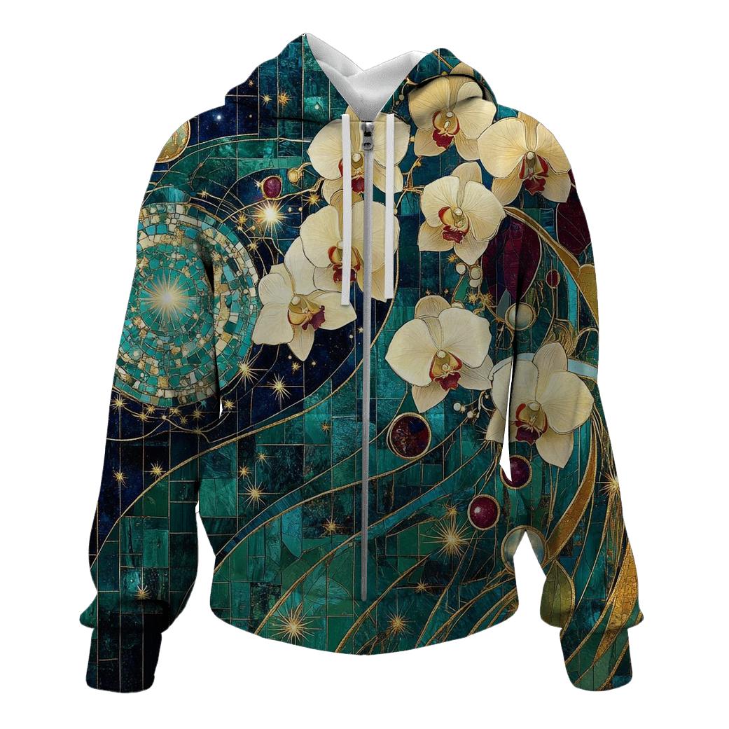 Gustav Klimt Inspired Celestial Garden Of Orchids hoodie trends