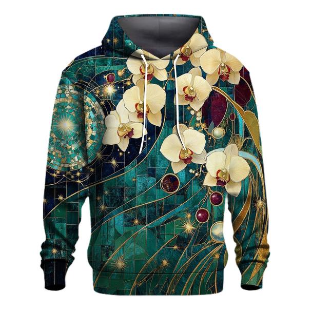 Gustav Klimt Inspired Celestial Garden Of Orchids lightweight hoodies
