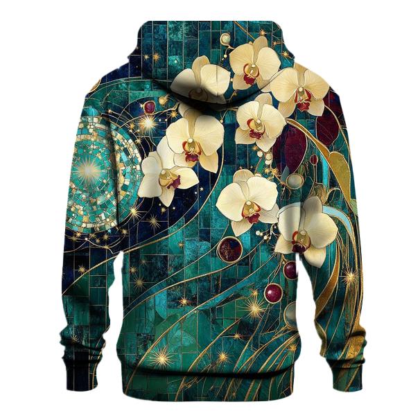 Gustav Klimt Inspired Celestial Garden Of Orchids lightweight hoodies