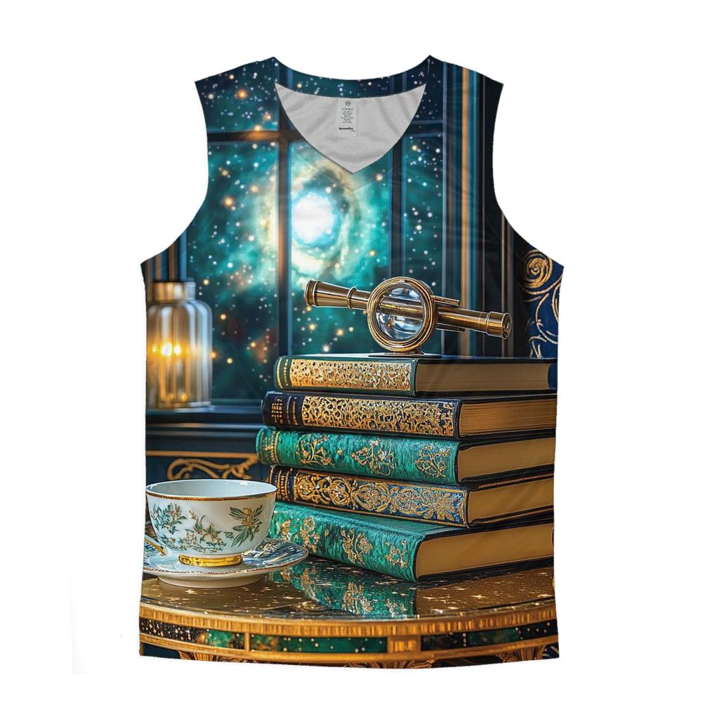 Gustav Klimt Inspired Celestial Library Still Life stylish racerback tanks