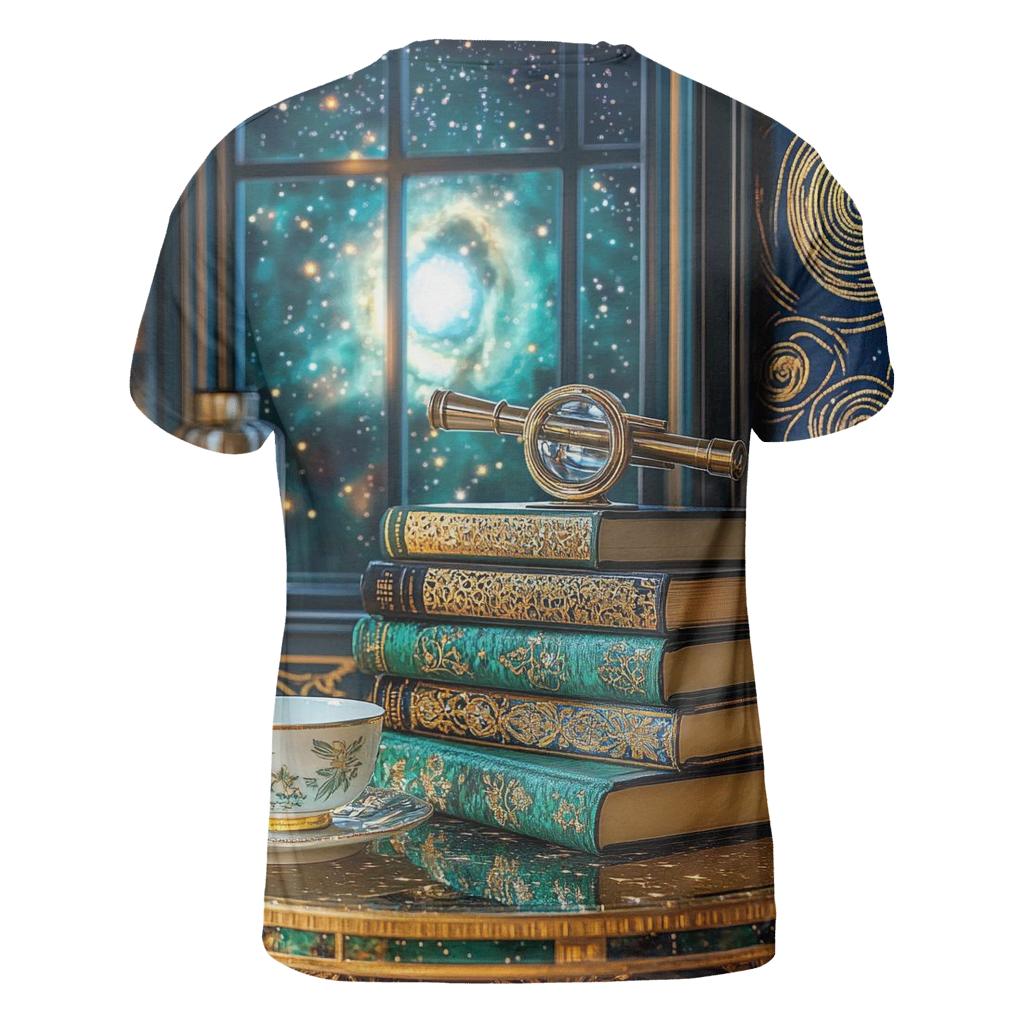 Gustav Klimt Inspired Celestial Library Still Life designer pattern shirts