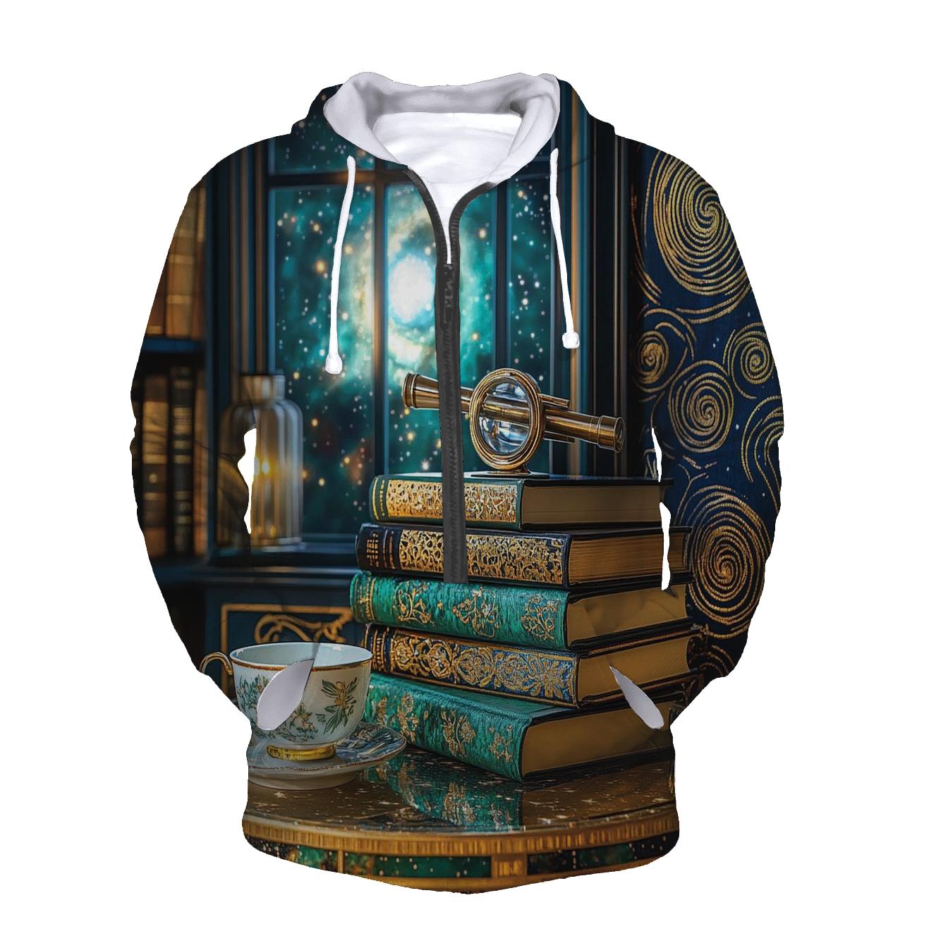 Gustav Klimt Inspired Celestial Library Still Life pullover hoodies