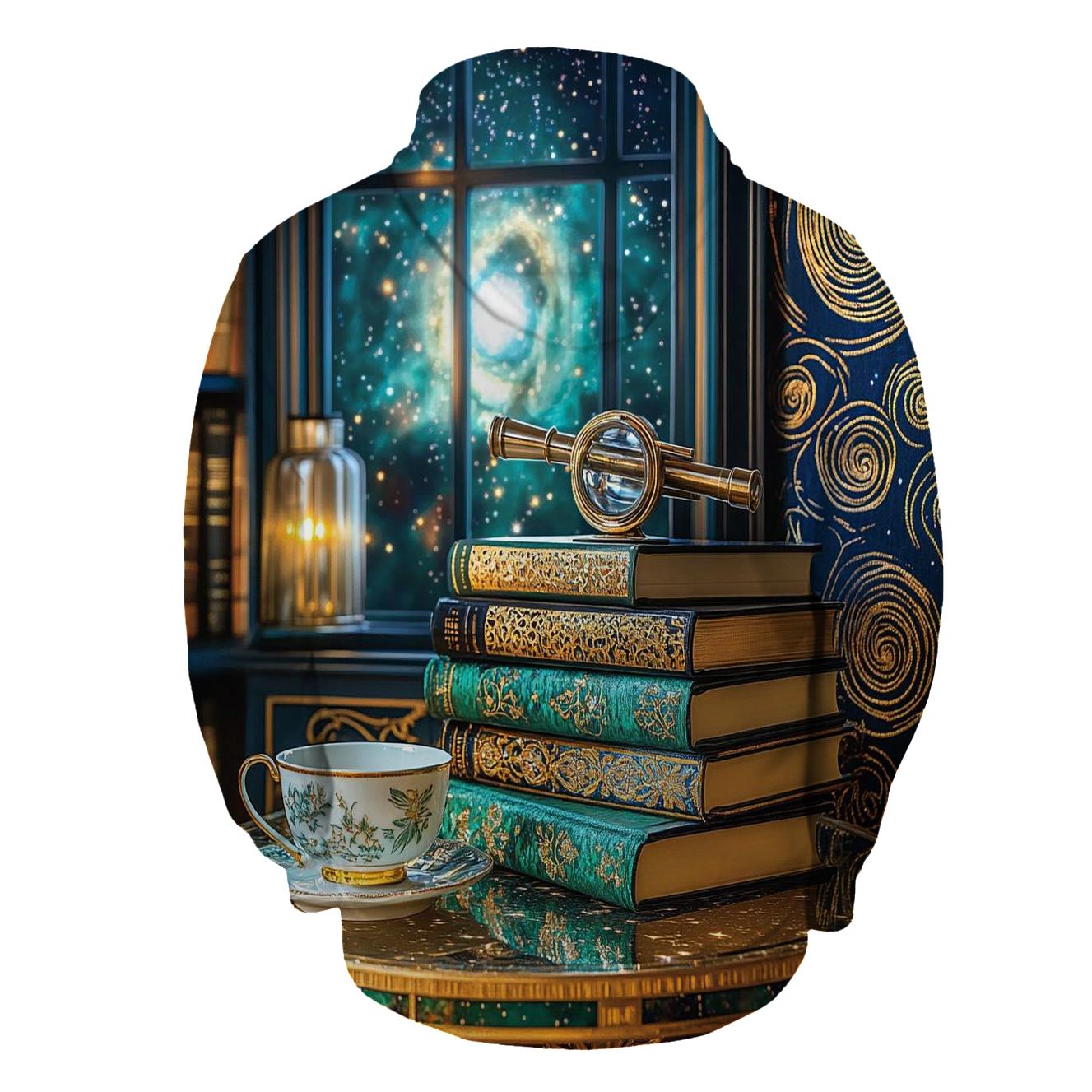 Gustav Klimt Inspired Celestial Library Still Life pullover hoodies