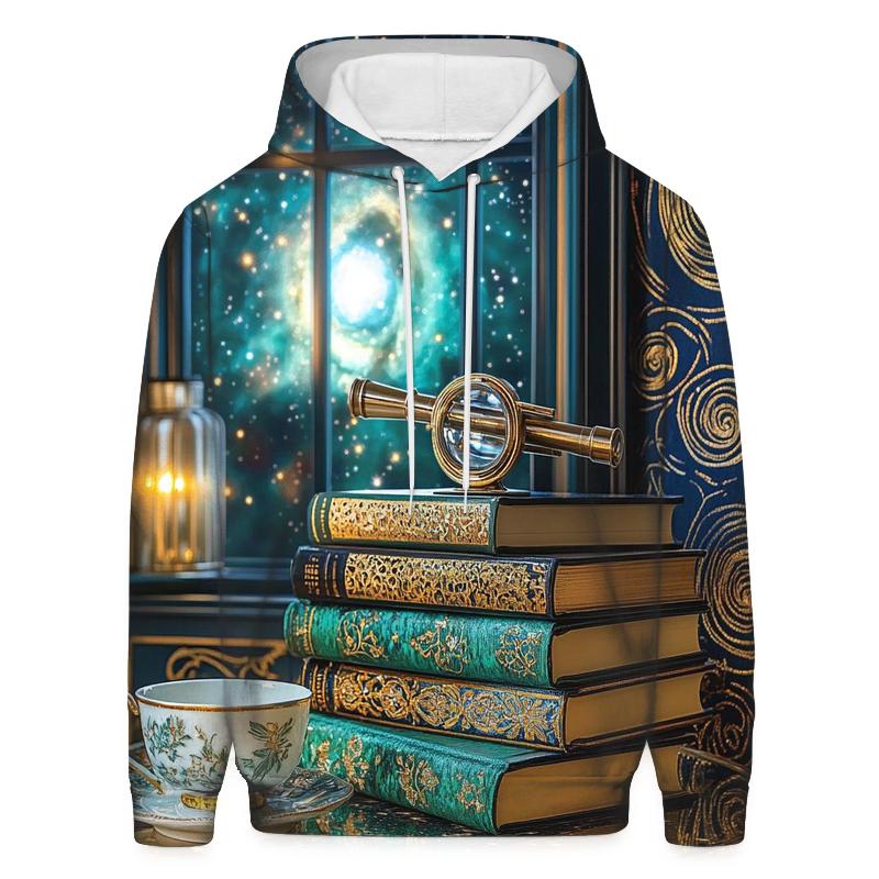 Gustav Klimt Inspired Celestial Library Still Life zip-up hoodies